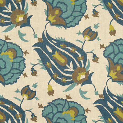 TURKISH FLOWER - TEAL/AQUA -0