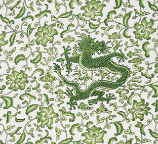 CHI'EN DRAGON LINEN PRINT JADE-0